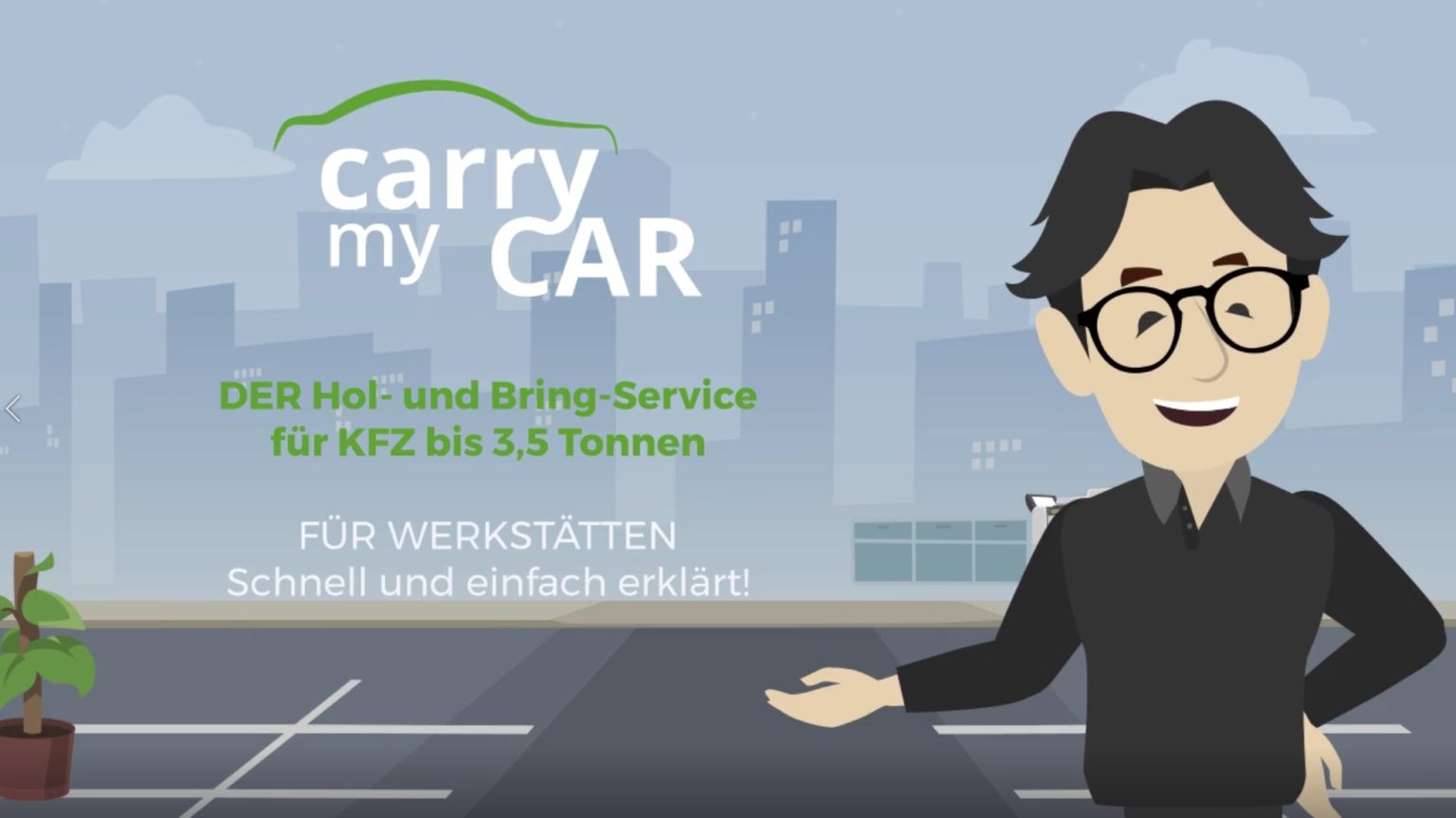 Driver bringt ein Kundenfahrzeug zur Werkstätte